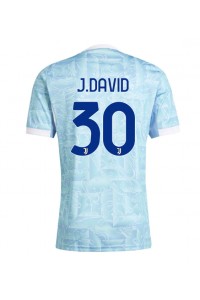 Juventus Jonathan David #30 Voetbaltruitje Uit tenue 2025-26 Korte Mouw